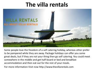 The villa rentals
