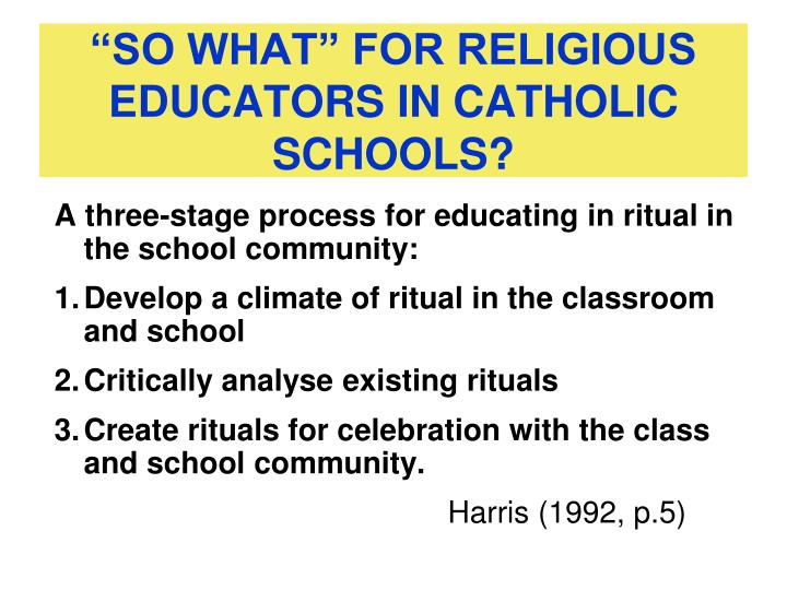 so what for religious educators in catholic schools