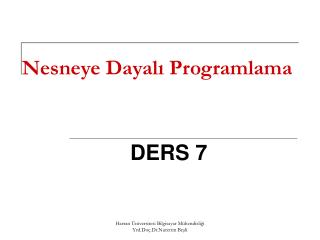 nesneye dayal programlama