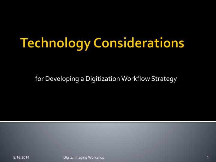 for developing a digitization workflow strategy