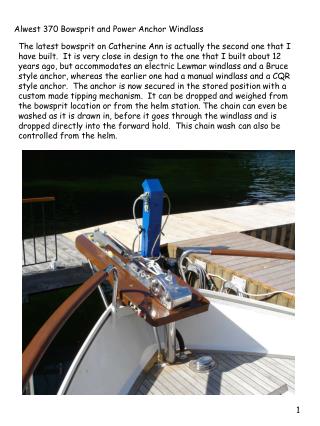 Alwest 370 Bowsprit and Power Anchor Windlass