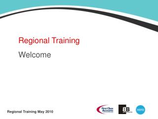Regional Training Welcome