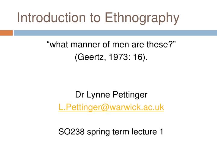 introduction to ethnography