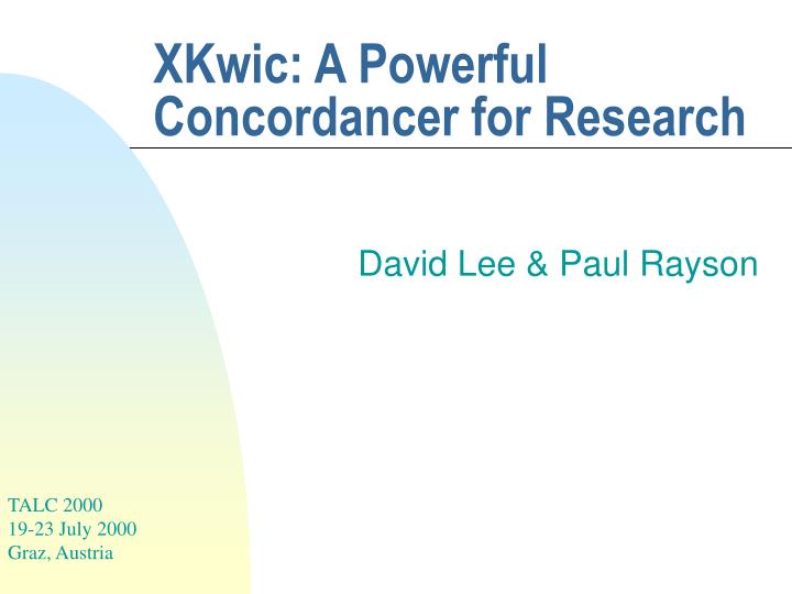 xkwic a powerful concordancer for research