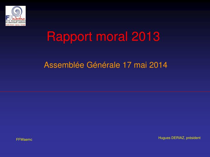 rapport moral 2013