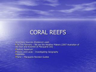 CORAL REEFS