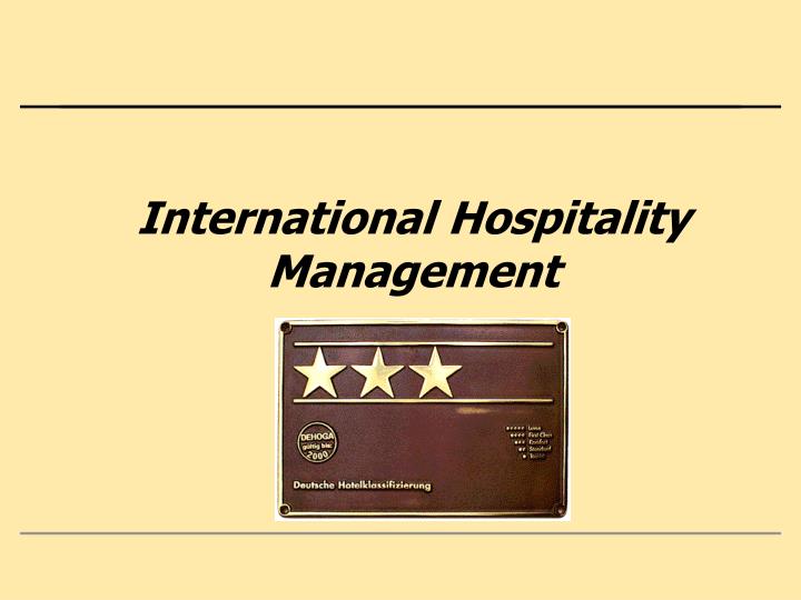 international hospitality management