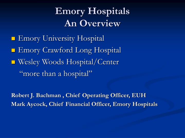 emory hospitals an overview