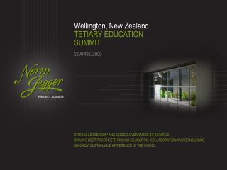 Wellington, New Zealand TETIARY EDUCATION SUMMIT