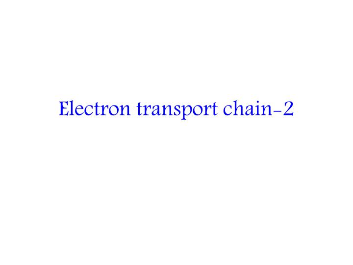 electron transport chain 2