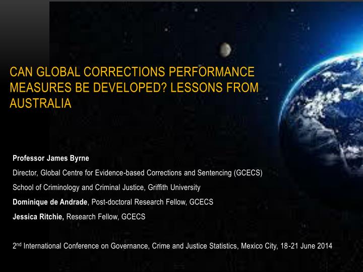 can global corrections performance measures be developed lessons from australia