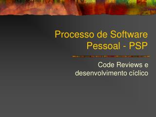 processo de software pessoal psp
