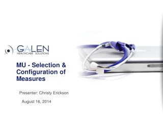 MU - Selection &amp; Configuration of Measures