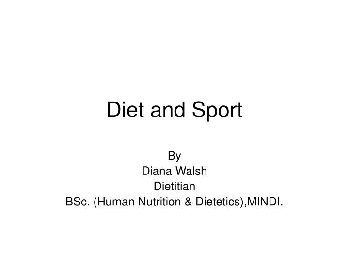 diet and sport
