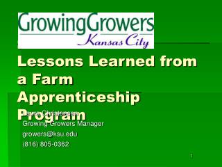 : Lessons Learned from a Farm Apprenticeship Program