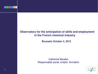 Observatory for the anticipation of skills and employment in the French chemical industry