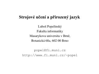 strojov u en a p irozen jazyk