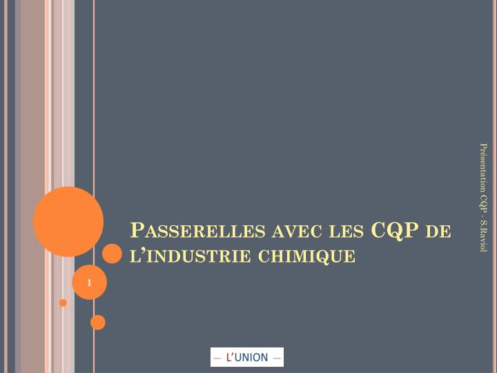 passerelles avec les cqp de l industrie chimique