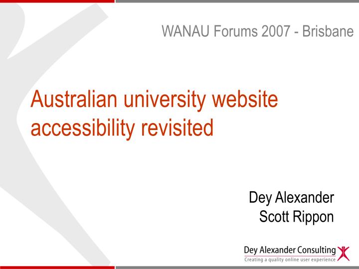 australian university website accessibility revisited