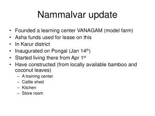 Nammalvar update