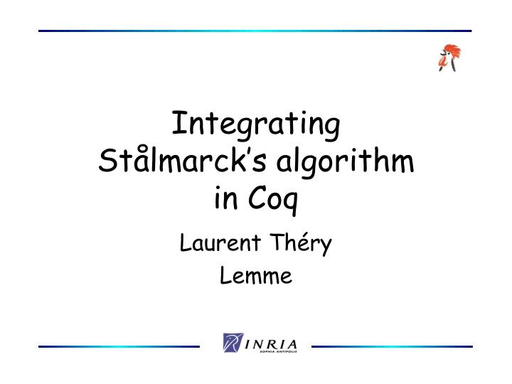 integrating st lmarck s algorithm in coq