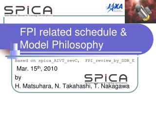 FPI related schedule &amp; Model Philosophy