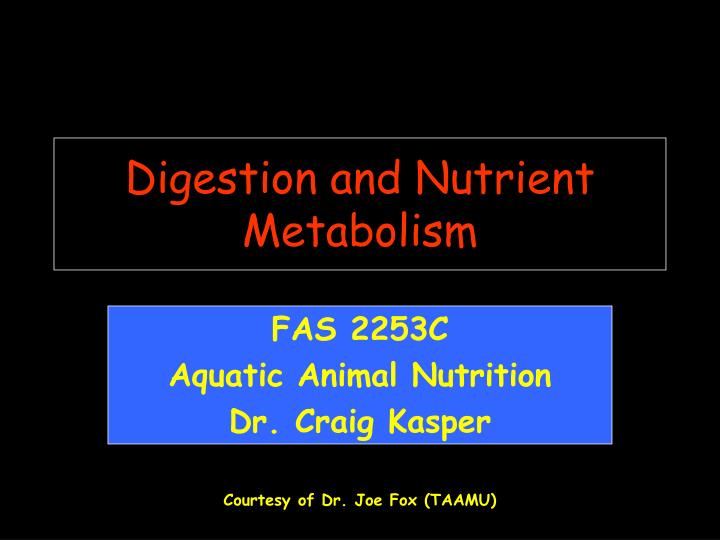 digestion and nutrient metabolism