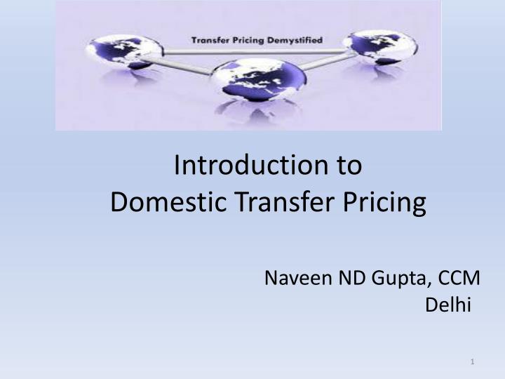 introduction to domestic transfer pricing