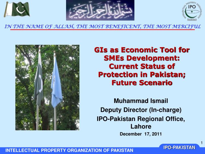 gis as economic tool for smes development current status of protection in pakistan future scenario