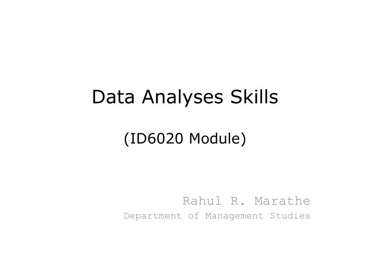 data analyses skills id6020 module