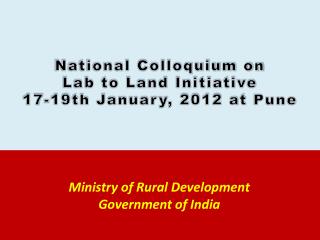 Ministry of Rural Development Government of India