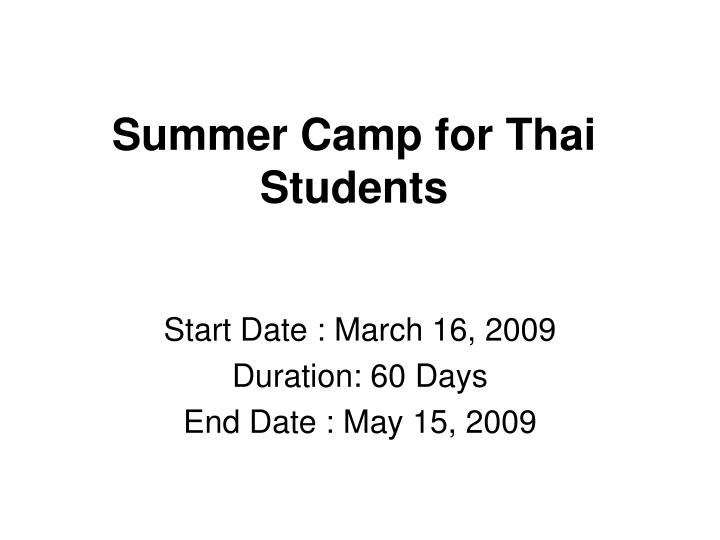 summer camp for thai students