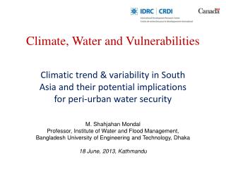 Climate, Water and Vulnerabilities