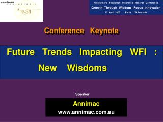 Future Trends Impacting WFI : New Wisdoms