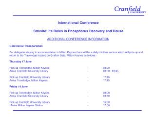 International Conference Struvite: Its Roles in Phosphorus Recovery and Reuse