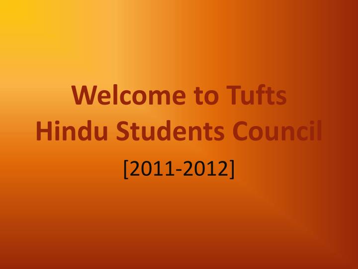 welcome to tufts hindu students council