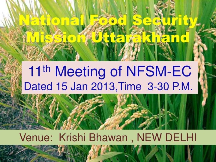 national food security mission uttarakhand