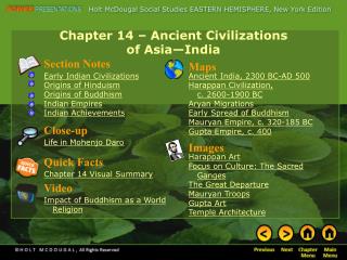 Chapter 14 – Ancient Civilizations of Asia—India