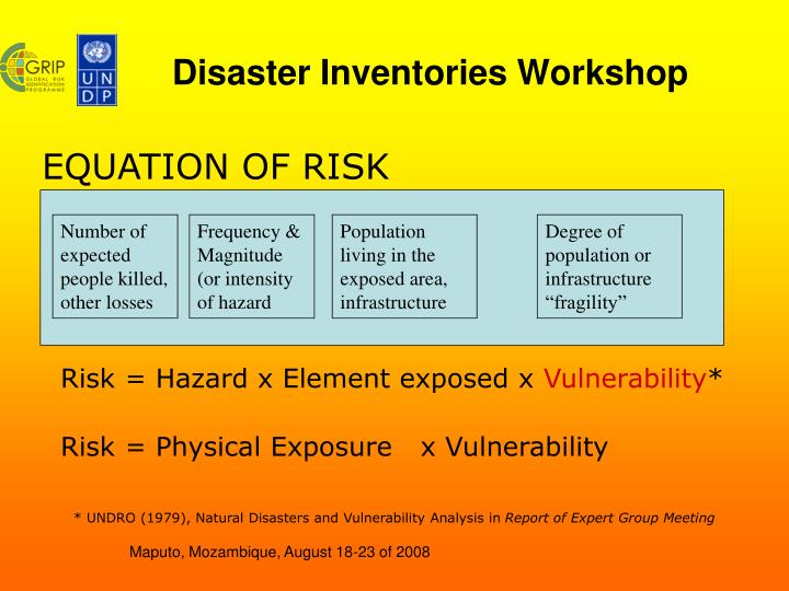 disaster inventories workshop