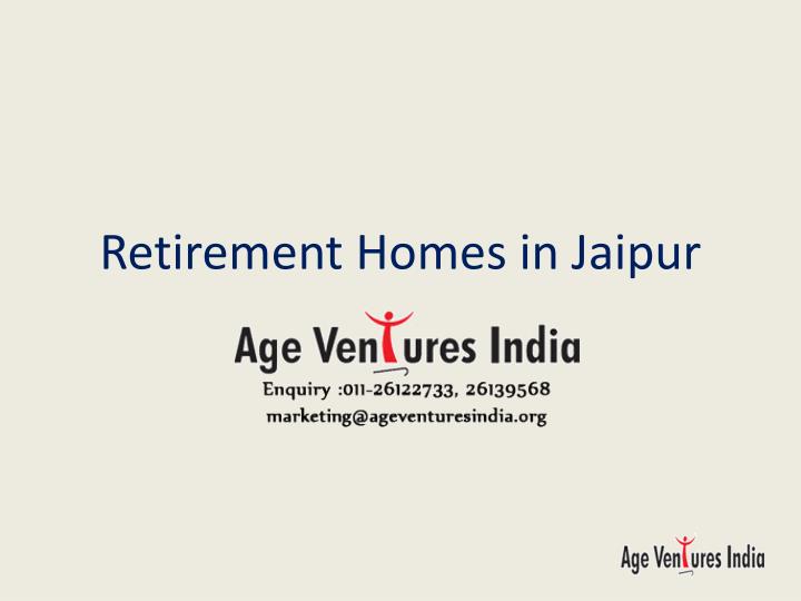 retirement homes in jaipur