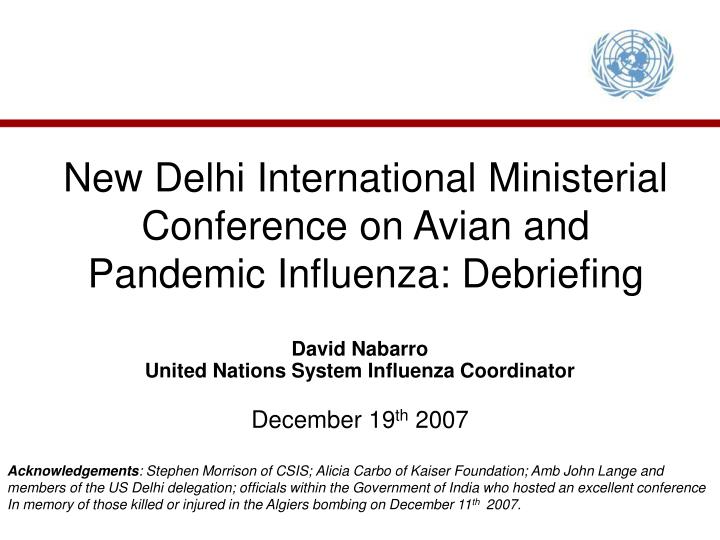 new delhi international ministerial conference on avian and pandemic influenza debriefing