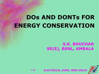 DOs AND DONTs FOR ENERGY CONSERVATION
