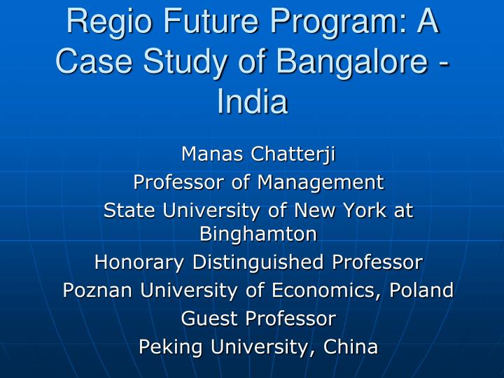 regio future program a case study of bangalore india