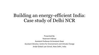 Building an energy-efficient India: Case study of Delhi NCR