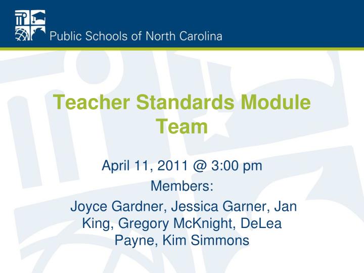 teacher standards module team