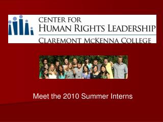 Meet the 2010 Summer Interns