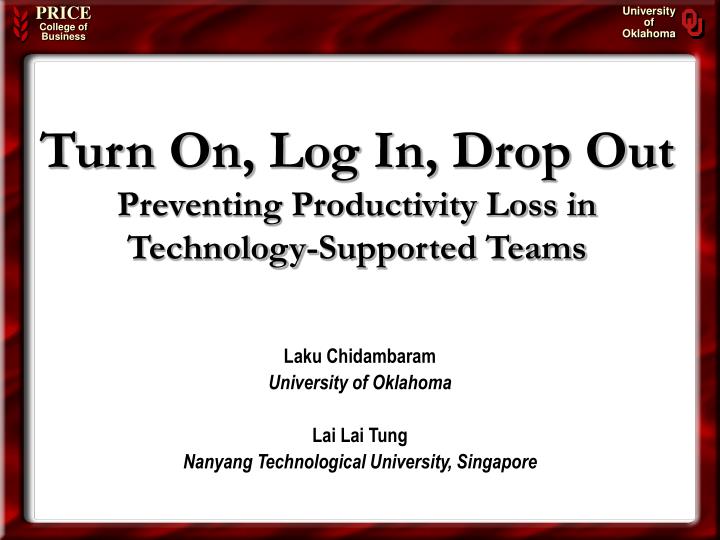 turn on log in drop out preventing productivity loss in technology supported teams