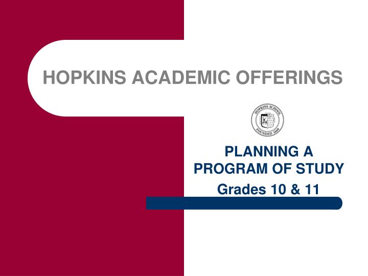 hopkins academic offerings