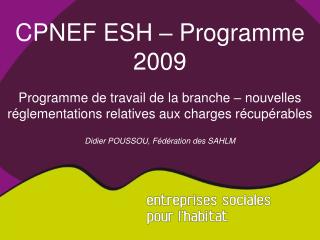 cpnef esh programme 2009