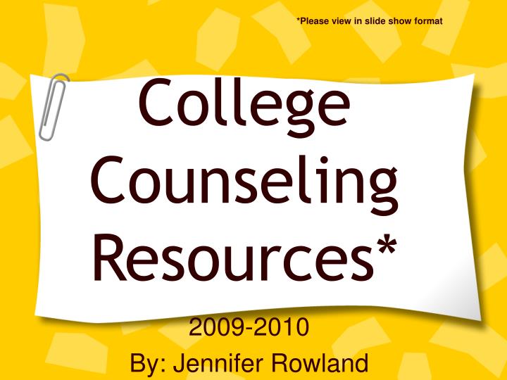 college counseling resources